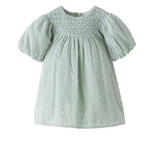NWT Zara mint green EMBROIDERED ROMANTIC DRESS cotton SZ4-5